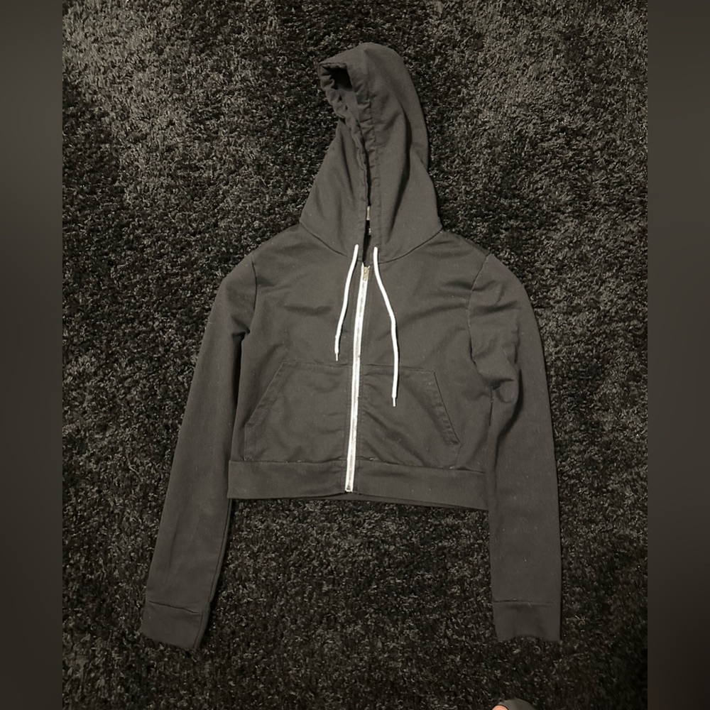 Black SHEIN Crop Hoodie Size S